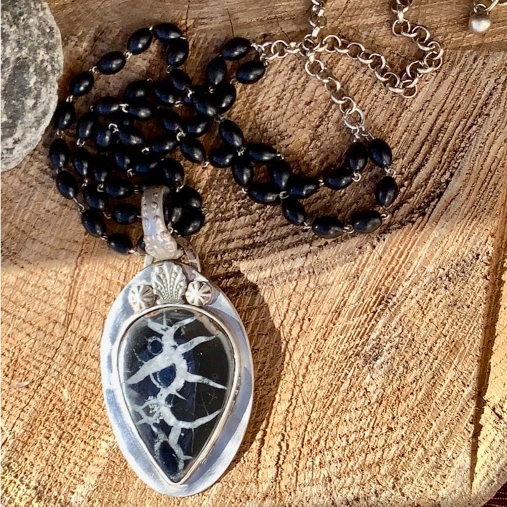 Necklace, (septarian stone)